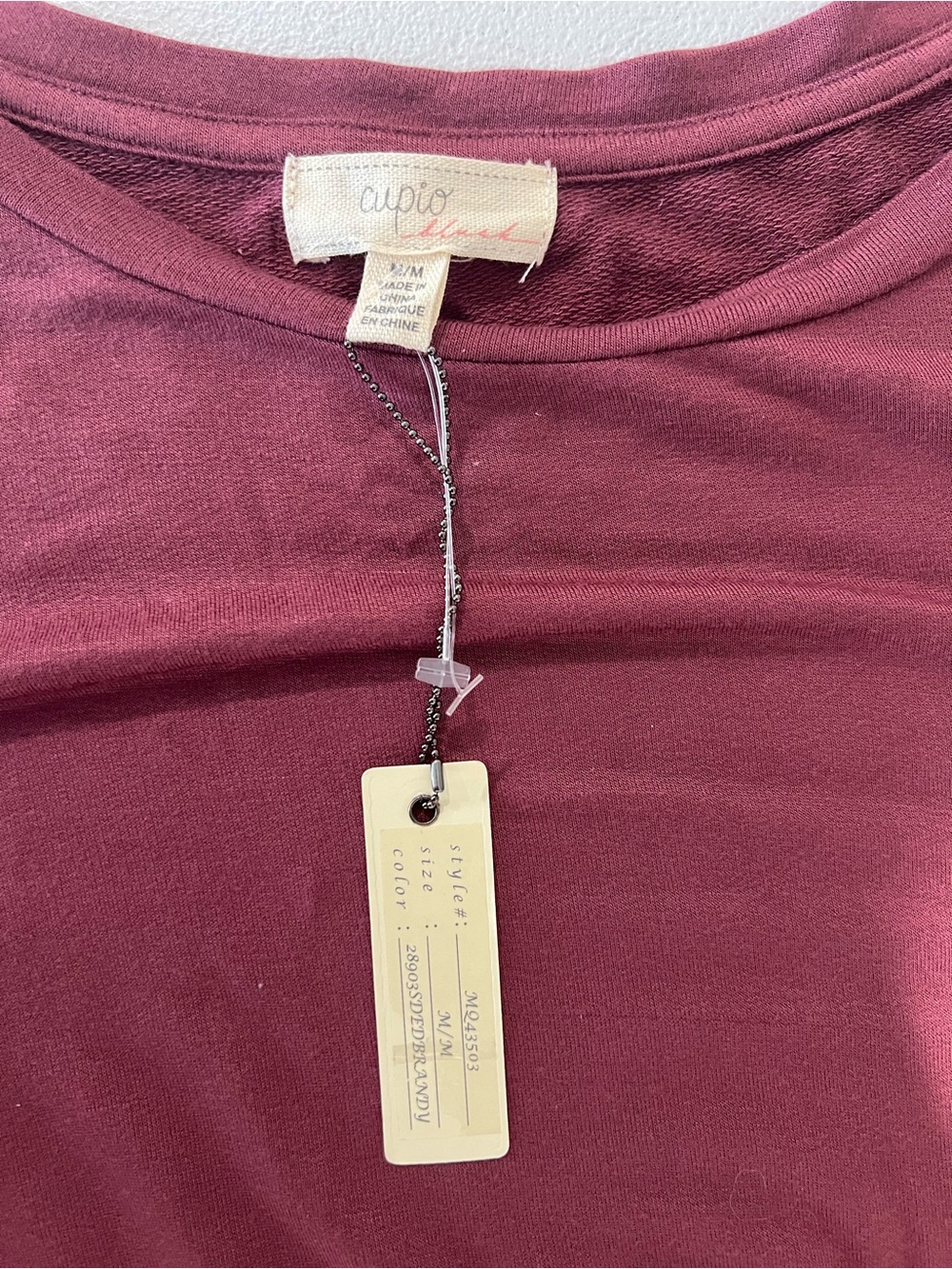 CUPIO Women’s Twist-Front 3/4 Sleeve Top - Mauve Pink M - Picture 9 of 9